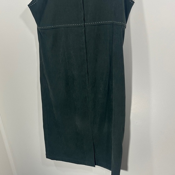 Talbots Chic Dark Faux Suede Green Sleeveless Tank Dress Woman's Size 2 - Picture 8 of 9